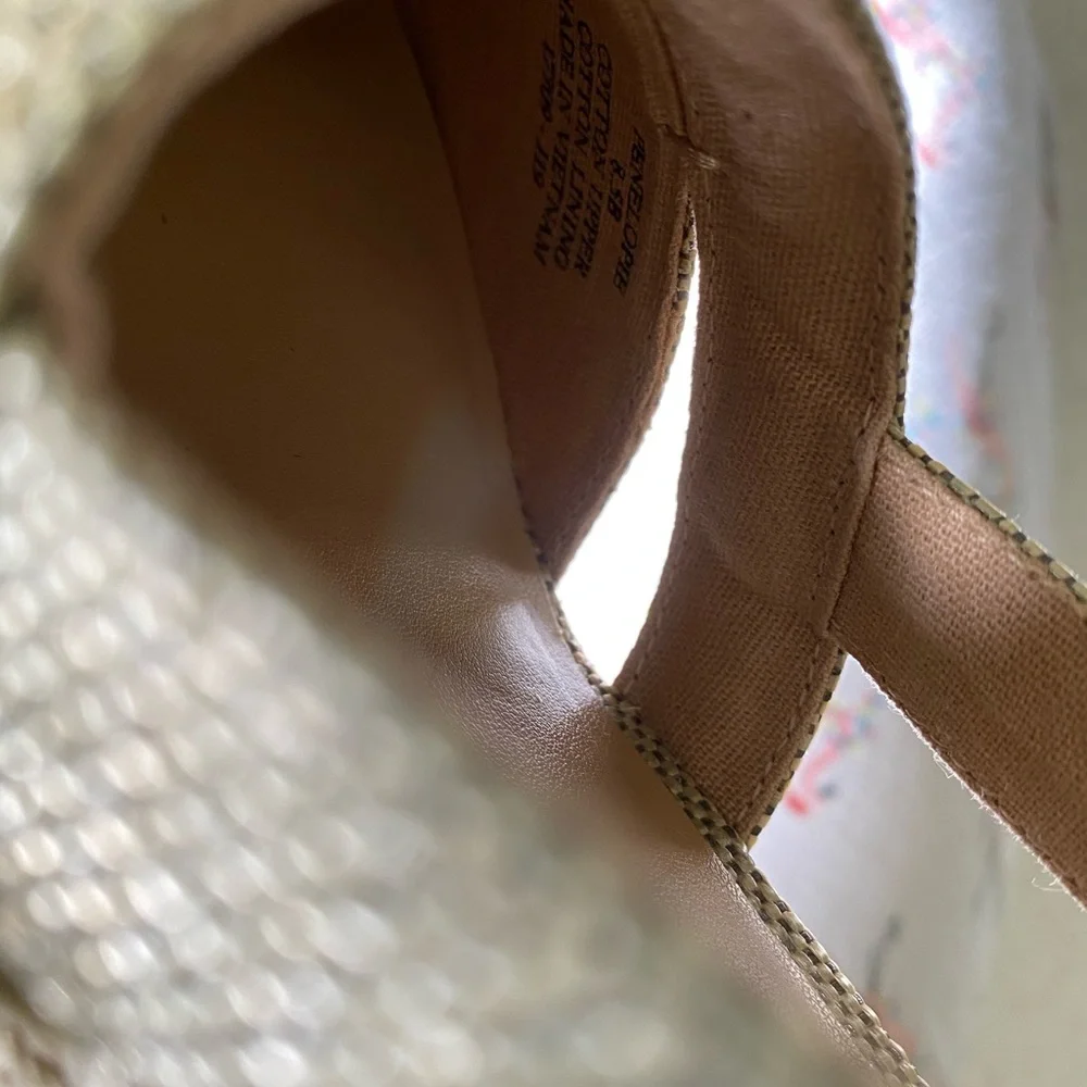 Ralph Lauren Beige Woven Espadrille Wedge Slingback NWOT NO BOX